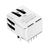 Conector LPJ00407CNL RJ45 com guia magnética integrada 10/100 Base-T para baixo, porta única sem LED imagem do polegar 4