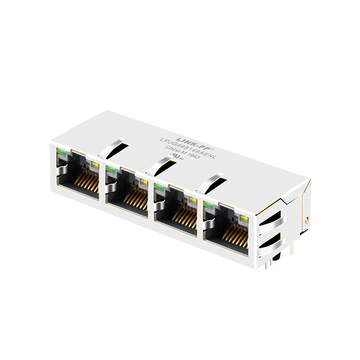 LPJG488148AENL 1x4 Port RJ45 Gigabit Magnetic Jacks 1000 Base-T Tab Up Green/Yellow LED