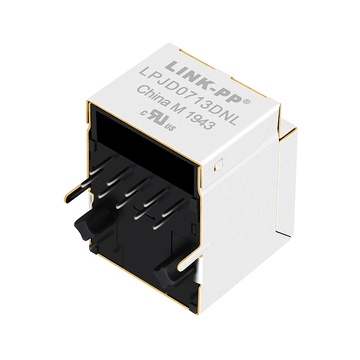 LPJD0713DNL 1000 Base-T RJ45 verticale magnetische connector zonder LED's afbeelding 3