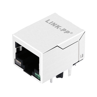 LPJ4092H7NL 10/100 Base-T Magnetics Jack RJ45 Conector fêmea Guia para baixo Leds amarelos e verdes/verdes