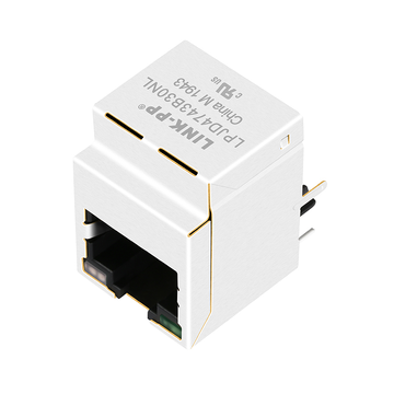 Вертикальный разъем RJ45 LPJD4743B30NL 1000 Base-T с магнитами, зелеными/желтыми и зелеными светодиодами (изображение 2)