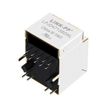 LPJD4713BDNL 1000 Base-T Gigabit вертикальный магнитный RJ45 разъем с желтыми/зелеными светодиодами (изображение 3)