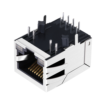 LPJ4011G4NL Разъем RJ45 10/100 Base-T, однопортовый, с креплением вниз, светодиоды зеленый и желтый/зеленый и желтый, изображение 3
