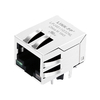 LPJ4011G32NL Prise RJ45 avec languette magnétique intégrée 10/100 Base-T vers le bas, LED vertes/jaunes et vertes, image du pouce 1