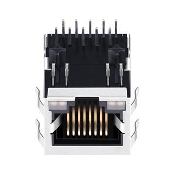 LPJ4104G4NL 10/100 Base-T Однопортовый POE RJ45 разъем с магнитами, крепление вниз, зеленый и желтый/зеленый и желтый светодиод, изображение 5