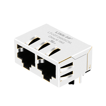 halo hfj12-1g02e compatible lpjgf26805cnl 1x2 port rj45 magjacks 100 1000 base-t tab down without led