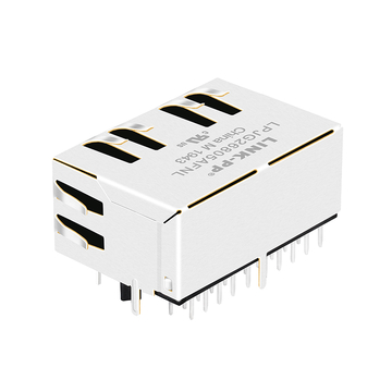 LPJG26805AFNL RJ45 1x2 MagJacks 100/1000 Base-T Tab Down Groen/Groene LED's afbeelding 2