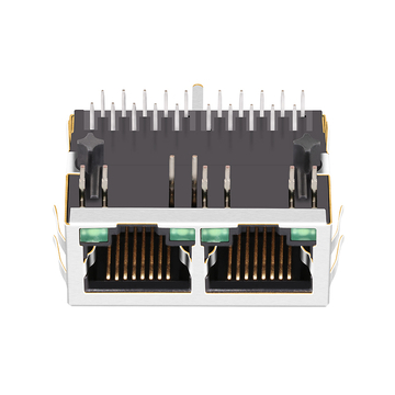 Halo HFJ12-1G02E-L11RL Συμβατό με LPJG26805AFNL RJ45 1x2 MagJacks 100/1000 Base-T Tab Down Green/Green LED εικόνα 4