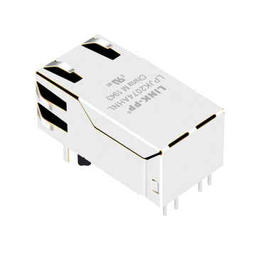 LPJK2074AHNL 100/1000 Base-T Single Port RJ45 Magjack With POE+ Tab Up Green/Yellow Led image 2