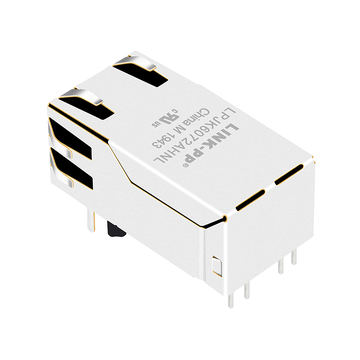LPJK6072AHNL 1000 Base-T Однопортовый модульный разъем RJ45 с PoE, магнитным креплением, зеленым/желтым светодиодом (изображение 2)