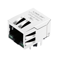 Conector modular RJ160 de puerto LPJE1GFNL 1X45 sin lengüeta magnética hacia abajo LED verde/verde