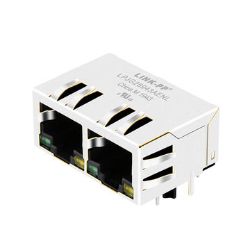 LPJG26943AENL RJ45 1x2 Портовые магнитные разъемы 1000 Base-T Tab Down Зеленые/желтые светодиоды