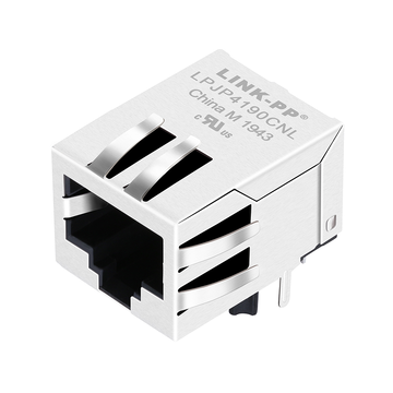 LPJP4190CNL 10/100 Base-T PoE+ RJ45 Magjack With Rectifier Bridge Tab Down Without LED