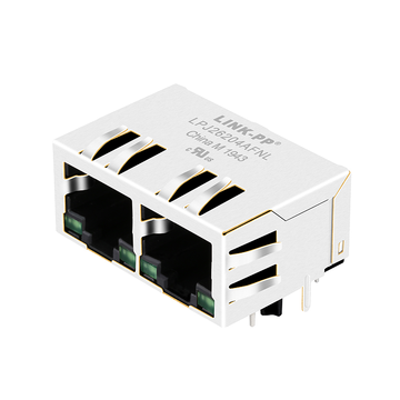 HFJ12-2450ER-L11RL compatible lpj26204afnl 100 base-t rj45 1x2 port mag jacks tab down green green leds