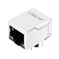 Hanrun HR913322A متوافق مع LPJ0419FBNL 100 Base-T RJ45 مغناطيس جاك تبويب لأسفل أخضر/أصفر Led