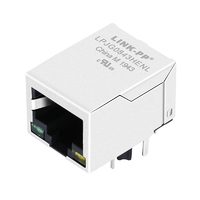 Halo HFJ11-1G41E-S1L12RL Compatível LPJG0843HENL 1000 Base-T Ethernet RJ45 Jack magnético Porta única guia para baixo Led verde/amarelo