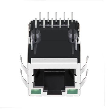 موصل Halo HFJT1-E1G41-L11RL متوافق مع LPJG16443AFNL 1000 Base-T Magjack RJ45، طرف التوصيل لأعلى، مؤشر LED أخضر/أخضر، الصورة 4