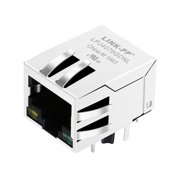 LPJ4076GDNL 10 100 base-t rj45 magjack tab down yellow green led