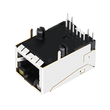 Belfuse 08B0-1XX1-36-F Compatible LPJ9011BONL 100 Base-T Conector hembra RJ45 de un solo puerto Pestaña hacia arriba LED naranja y verde/amarillo imagen 4
