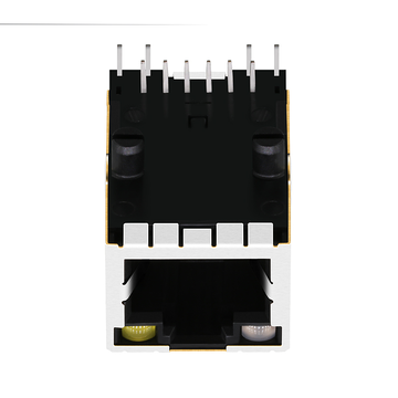 Belfuse 08B0-1XX1-36-F Compatible LPJ9011BONL 100 Base-T Conector hembra RJ45 de un solo puerto Pestaña hacia arriba LED naranja y verde/amarillo imagen 2