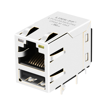 belfuse 0821-1x1t-32-f compatible lpju3836aonl 1000 base-t rj45 magjack with single usb tab up orange&green yellow leds