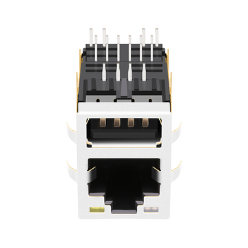 LPJU3836AONL 1000 base-t rj45 magjack with single usb tab up orange&green yellow led image 5