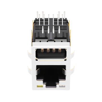 TE 1-1840012-2 Compatible LPJU3836AONL 1000 Base-T RJ45 Magjack with Single USB Tab Up Orange&Green/Yellow Leds image 5