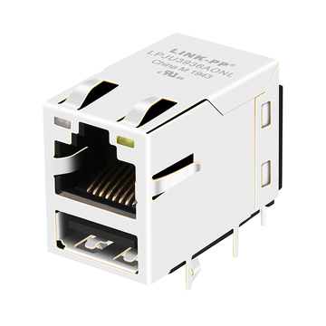 belfuse 0821-1x1t-43-f compatible lpju3936aonl 1000 base-t rj45 jack with single usb orange&green yellow leds