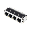 LPJG48831A71NL 1000 Base-T RJ45 1x4 conectores de puerto con pestaña magnética arriba LED verde y amarillo/amarillo imagen en miniatura 3