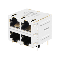 Belfuse 0833-2X2R-AS-F Compatible LPJ27499CNL 2X2 Port RJ45 MagJacks 100 Base-T Without Leds