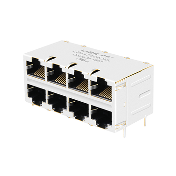 belfuse 0833-2x4r-56-f compatible lpj47498cnl rj45 2x4 port modular jacks with poe 100 base-t integrated magnetics without led