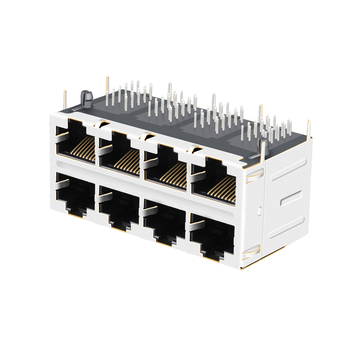 LPJ47498CNL RJ45 2X4 Port Modular Jacks With PoE 100 Base-T Integrated Magnetics Without Led image 2