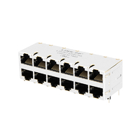 Led 없는 LPJ67499CNL 2x6 포트 RJ45 PoE+ 자기학 잭 10/100 Base-T