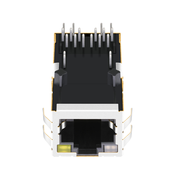LPJK2005AONL 10/100 Base-T RJ45 разъем для монтажа на печатную плату с PoE+, вкладка вверх, оранжевый и зеленый/желтый светодиод, изображение 3