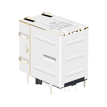 Belfuse 08AP-2x1R-Y6 compatibele LPJG17039A61NL RJ45 2x1 poortconnectoren met 1000 Base-T oranje en groene/gele LED's (afbeelding 2)