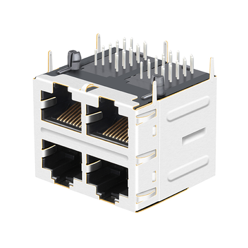 LPJ27202CNL Conectores Modulares RJ45 2x2 Portas 10/100 Base-T Sem LEDs imagem 2
