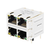 LPJ27434-8AGNL 10/100 Base-T 2X2 ports prises modulaires RJ45 connecteurs magnétiques jaune/vert LED image de pouce 1