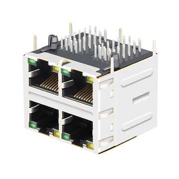 Belfuse SI-30163-F kompatible LPJ27434-8AGNL RJ45 2x2 Port magnetische modulare Buchsen 100 Base-T gelb/grüne LED Bild 4