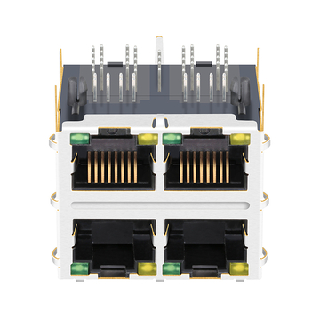 Belfuse SI-30163-F kompatible LPJ27434-8AGNL RJ45 2x2 Port magnetische modulare Buchsen 100 Base-T gelb/grüne LED Bild 2