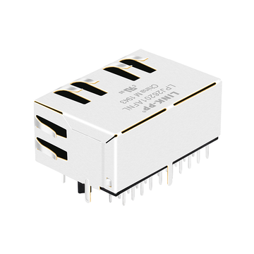 Συμβατό με Belfuse SI-60082-F LPJ26201AFNL 1x2 Θύρες RJ45 Ethernet 100 Base-T Tab Down Πράσινο/Πράσινο LED εικόνα 3