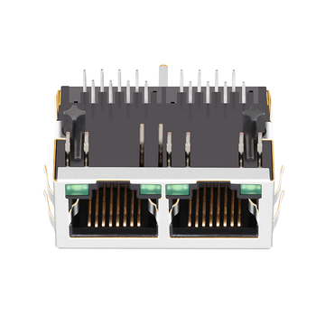 Belfuse SI-40131 Compatibele LPJ26201AFNL RJ45 1x2 Poort Mag Jacks 100 Base-T Tab Down Groen/Groene LED's afbeelding 4