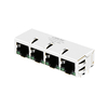 Belfuse SI-40144 compatível com LPJ46201AFNL 1x4 portas RJ45 conectores modulares 10/100 Base-T guia para baixo LED verde/verde imagem do polegar 1