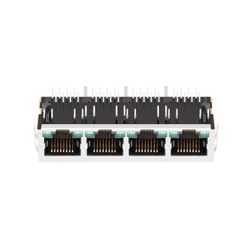 Belfuse SI-40144互換 LPJ46201AFNL 1x4ポート RJ45モジュラーコネクタ 10/100 Base-T タブダウン グリーン/グリーンLED 画像4