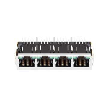 LPJ46201AFNL 1x4ポート RJ45モジュラーコネクタ 10/100 Base-T タブダウン グリーン/グリーンLED 画像4