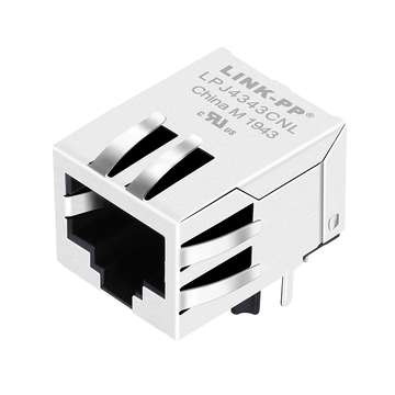 LPJ4343CNL 10 100 base-t rj45 magjack tab down without led