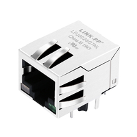 LPJ0026G7NL Jack RJ45 a porta singola con scheda magnetica integrata 100 Base-T verso il basso LED gialli e verdi/verdi