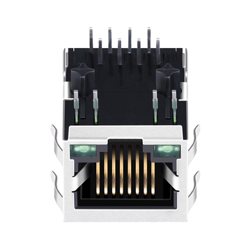 Conector RJ45 10/100 Base-T compatible con Belfuse SI-60015-F LPJ0417GFNL con pestaña magnética hacia abajo, LED verde/verde (imagen 4)