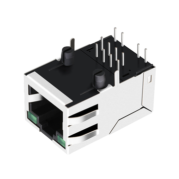 Belfuse SI-50162-F, совместимый с LPJ1071AWNL 100 Base-T, однопортовый RJ45 с трансформатором, разъем, крепление вверх, зеленый/зеленый светодиод, изображение 2