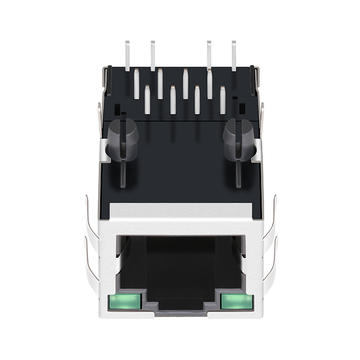 LPJ1071AWNL 10/100 Base-T Однопортовый RJ45 с трансформатором. Разъем направлен вверх. Зеленый/зеленый светодиод. Изображение 4.