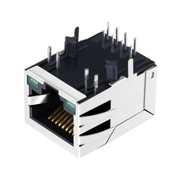 LPJ4076GFNL Υποδοχή μετασχηματιστή RJ45 10/100 Base-T Tab Down Green/Plate LED Image 2